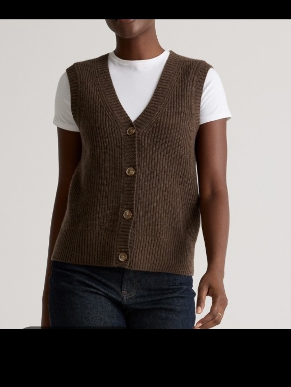 Quince Mongolian Cashmere Fisherman Sweater Vest